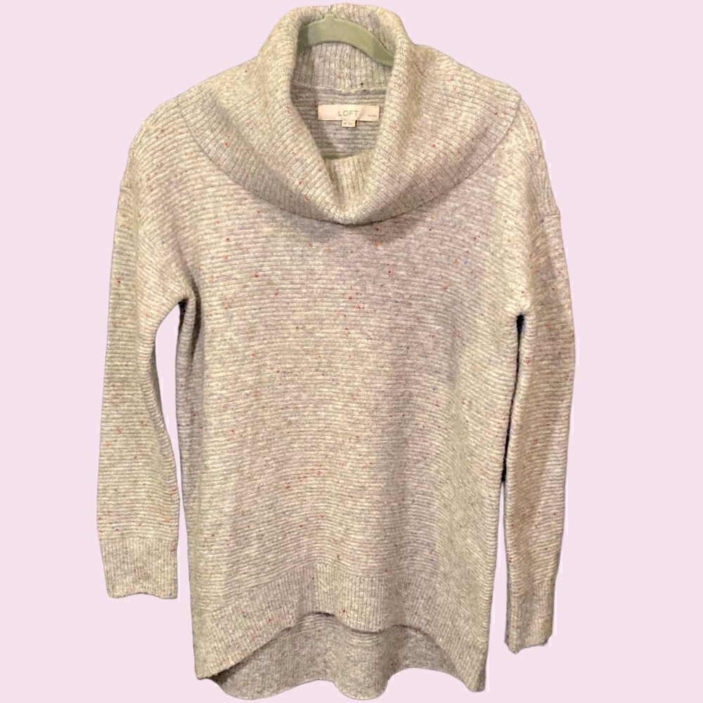 Loft Grey Confetti Sweater 
